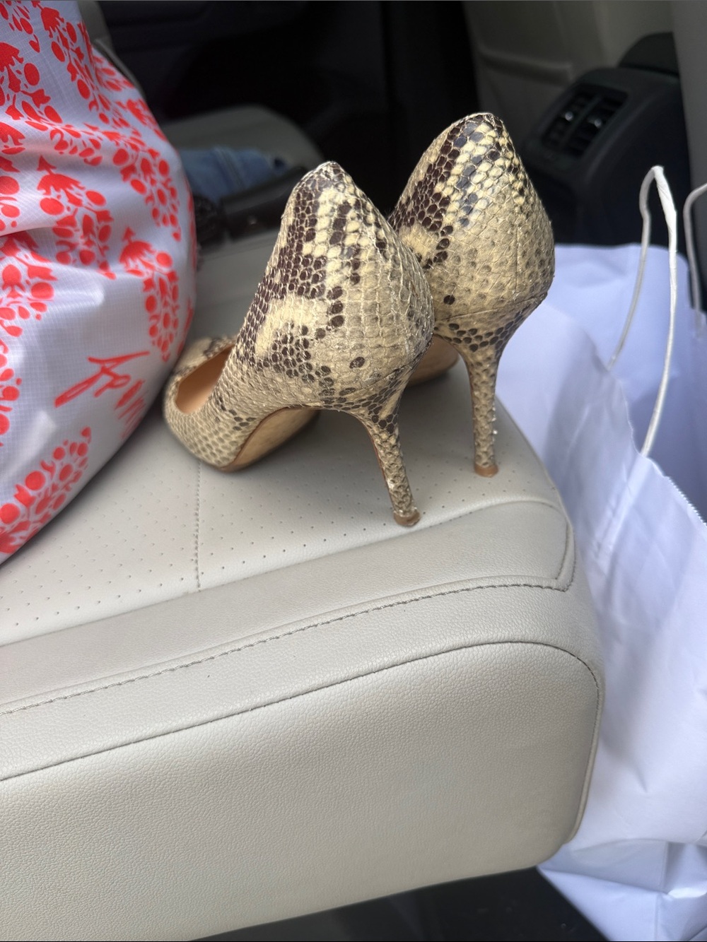 Jimmy Choo Beige and Brown Snakeskin Pointed-Toe Pumps - Picture 10 of 10